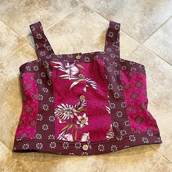 🆕 WHBM floral animal print strappy button down camisole tank top p… - Picture 2 of 10